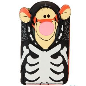 Disney Loungefly Winnie The Pooh Skeleton Tigger Glow in the Dark Wallet NEW